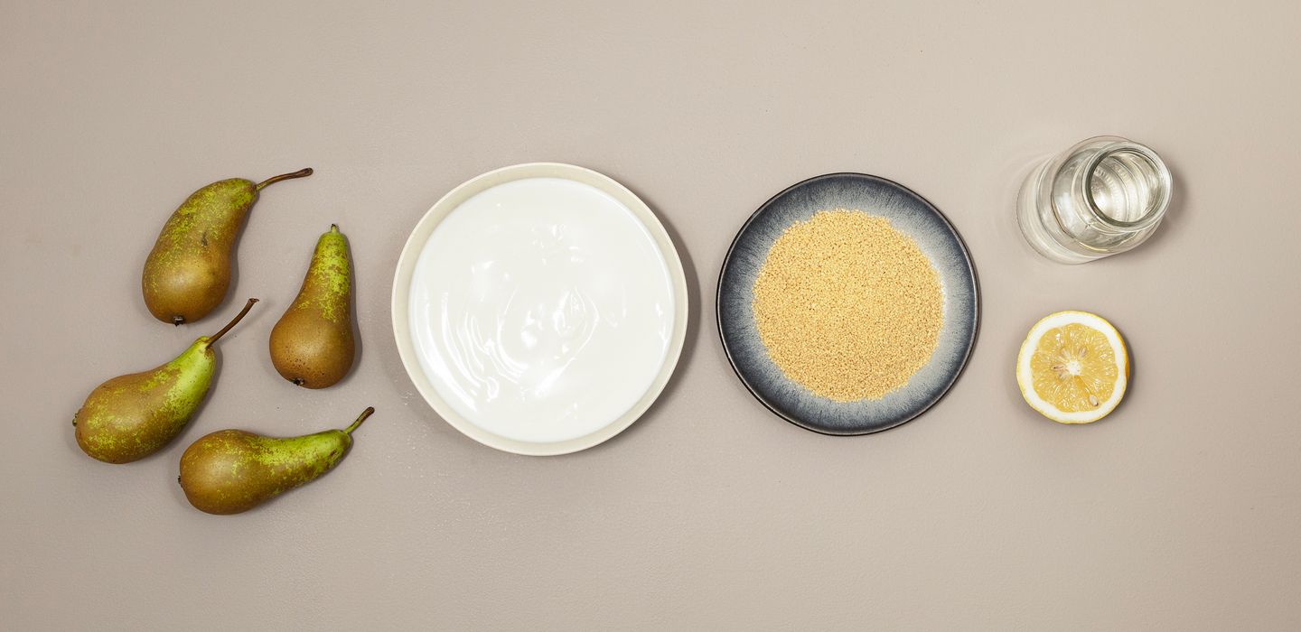 Zutaten für Birnen–Joghurt mit Couscous