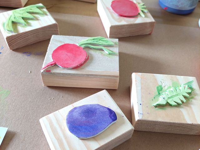 Gemüsestempel aus Moosgummi