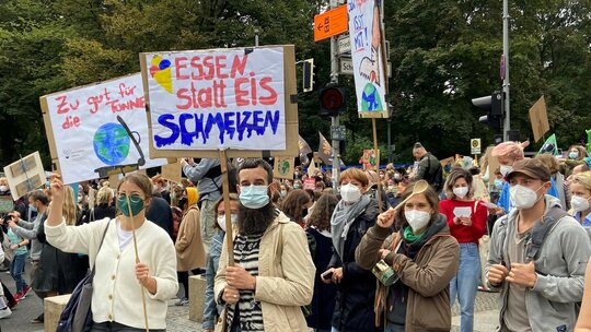 Demonstrierende bei dem Berliner Klimastreik